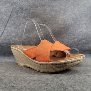 Born Shoes Womens 10 Sandals Wedge Slip On Platform Fashion Boho Comfort Orange